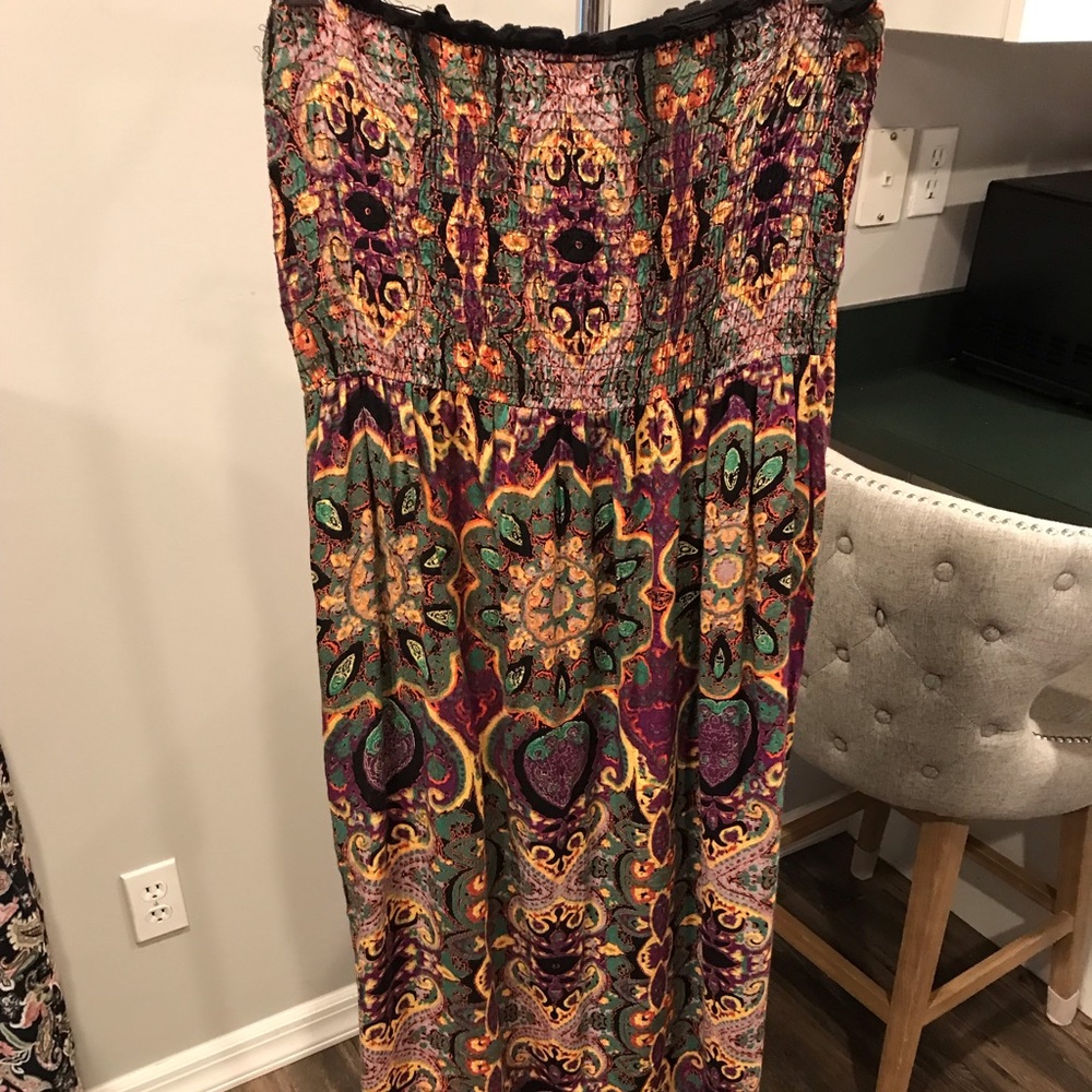 Strapless multicolor dress size L